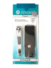 Черный книпсер большой с кожаным чехлом Zinger SIS-48-2