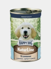 Консервированный корм для щенков Наррy Dog Телятина с  печенью, сердцем и рисом, 12х410 г