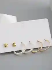 Серьги женские, набор сережек, гвоздики, кольца, сердечки