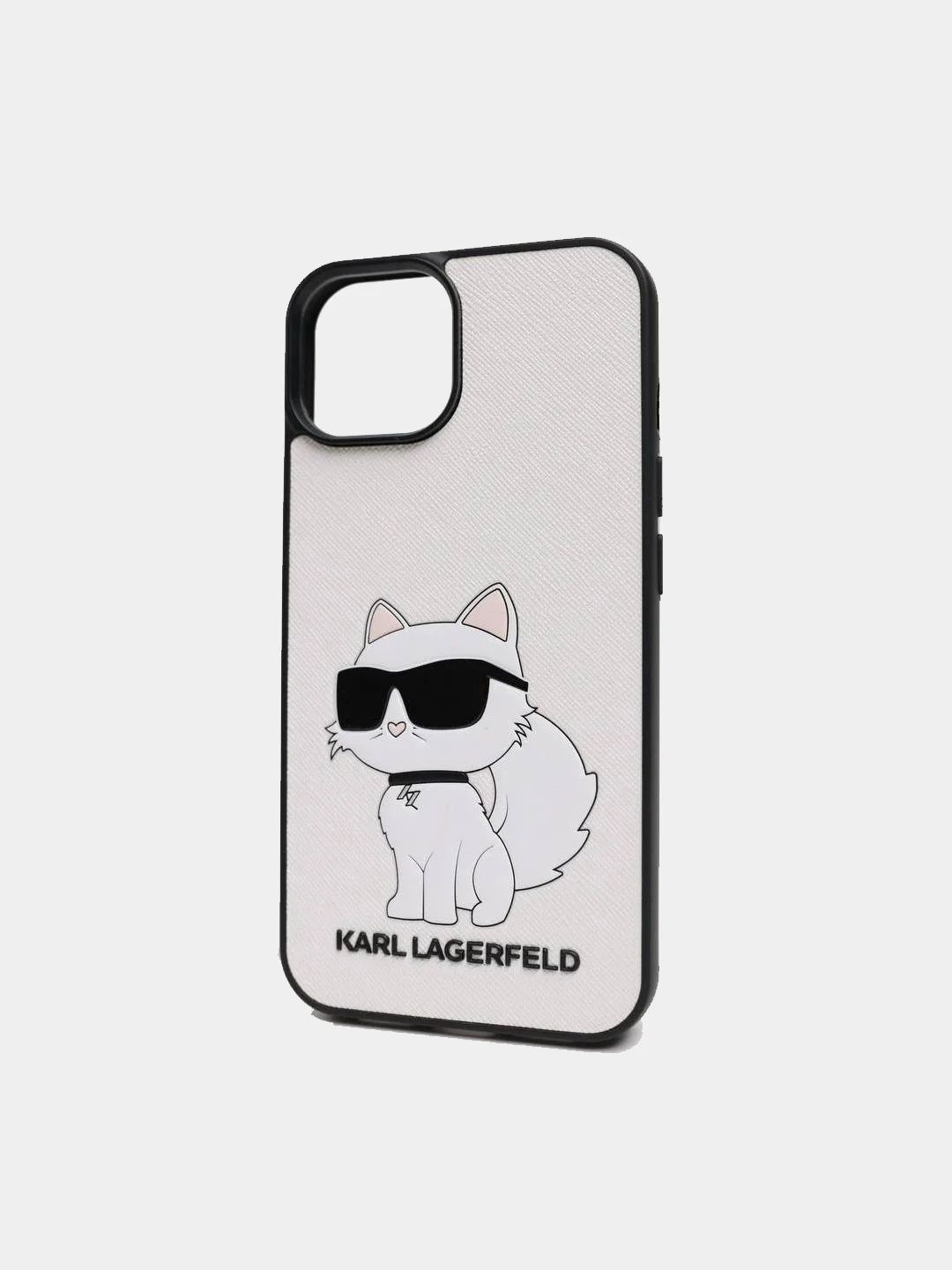 Белый чехол Karl Lagerfeld для iPhone 13/14, белый с котом