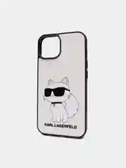 Белый чехол Karl Lagerfeld для iPhone 13/14, белый с котом
