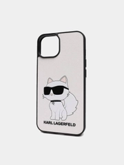 Чехол Karl Lagerfeld для iPhone 13/14, белый с котом
