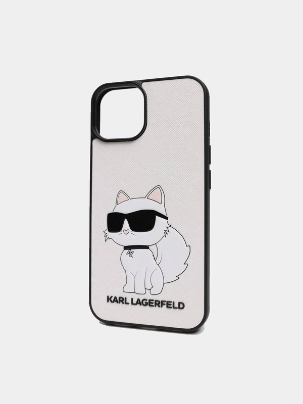 Чехол Karl Lagerfeld для iPhone 13/14, белый с котом