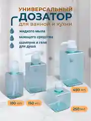 Бирюзовый дозатор для жидкого мыла моющего средства на кухню для ванной