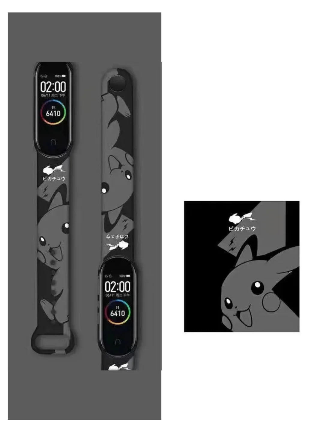 Хром силиконовый ремешок с принтом для Xiaomi Mi Band 7 / 3 / 4 / 5 / 6