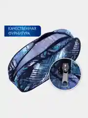 Пенал-косметичка школьный Brauberg овальный, полиэстер, Lines, 22х9х5 см