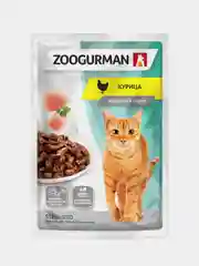 Влажный корм для кошек Зоогурман, Курица, кусочки в соусе, 85г х30 шт.