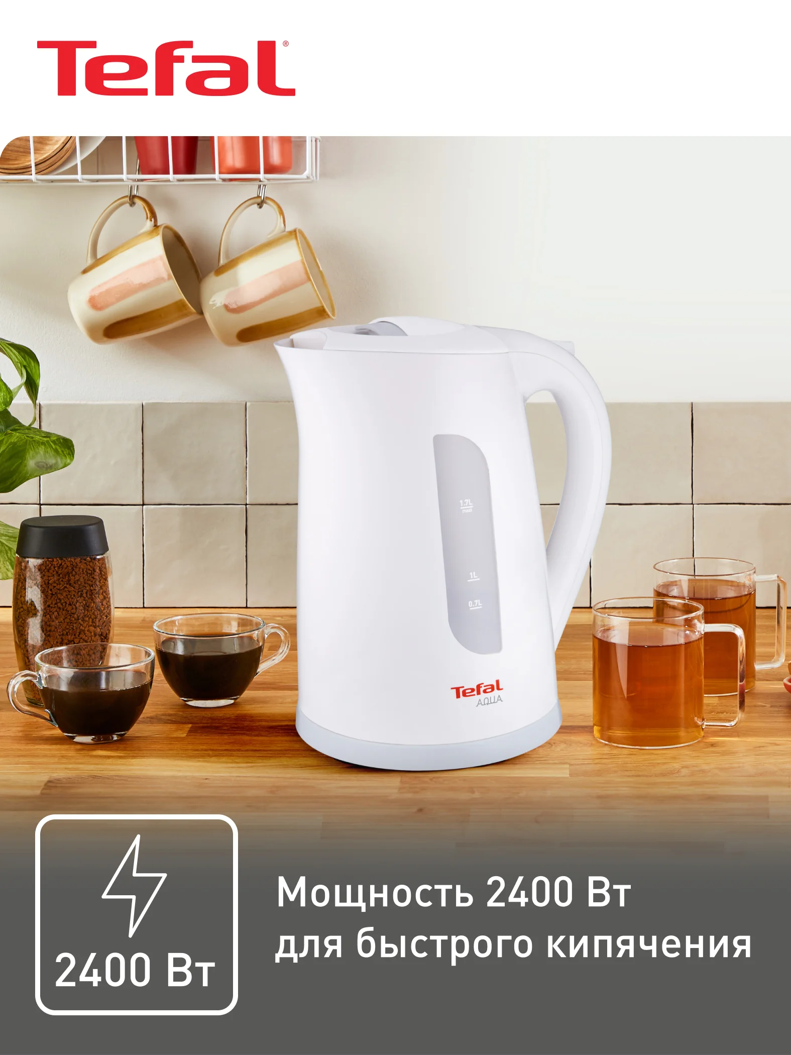 Чайник электрический Tefal Aqua II KO270130 1,7 л