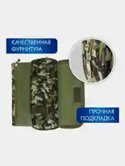 Пенал школьный Brauberg, 1 отделение, органайзер, мягкий, Military, зеленый, 21х5х9 см