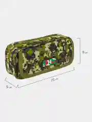 Пенал школьный Brauberg, 1 отделение, органайзер, мягкий, Military, зеленый, 21х5х9 см
