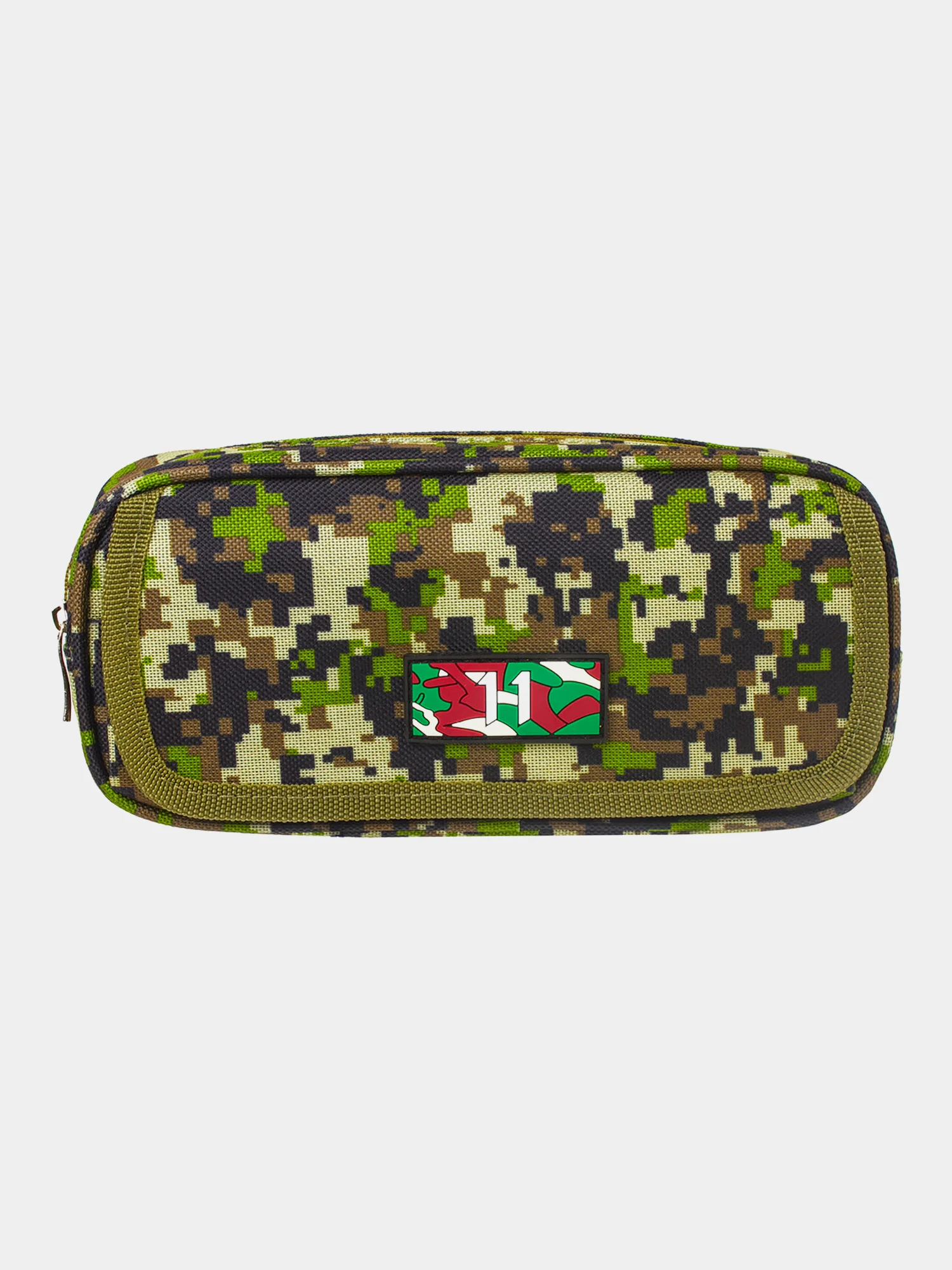 Пенал школьный Brauberg, 1 отделение, органайзер, мягкий, Military, зеленый, 21х5х9 см