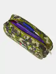 Пенал школьный Brauberg, 1 отделение, органайзер, мягкий, Military, зеленый, 21х5х9 см