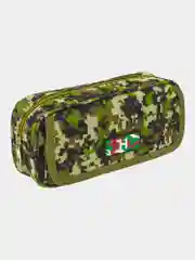 Пенал школьный Brauberg, 1 отделение, органайзер, мягкий, Military, зеленый, 21х5х9 см