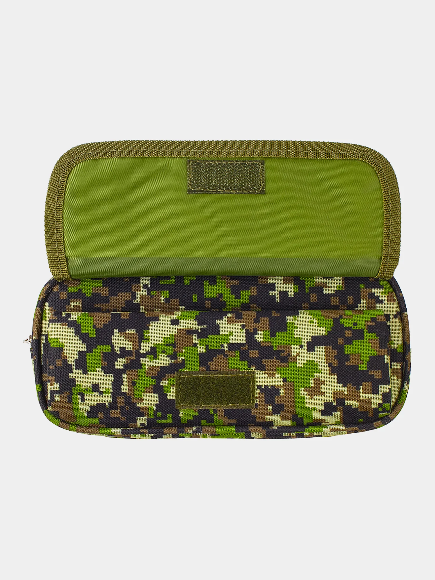 Пенал школьный Brauberg, 1 отделение, органайзер, мягкий, Military, зеленый, 21х5х9 см