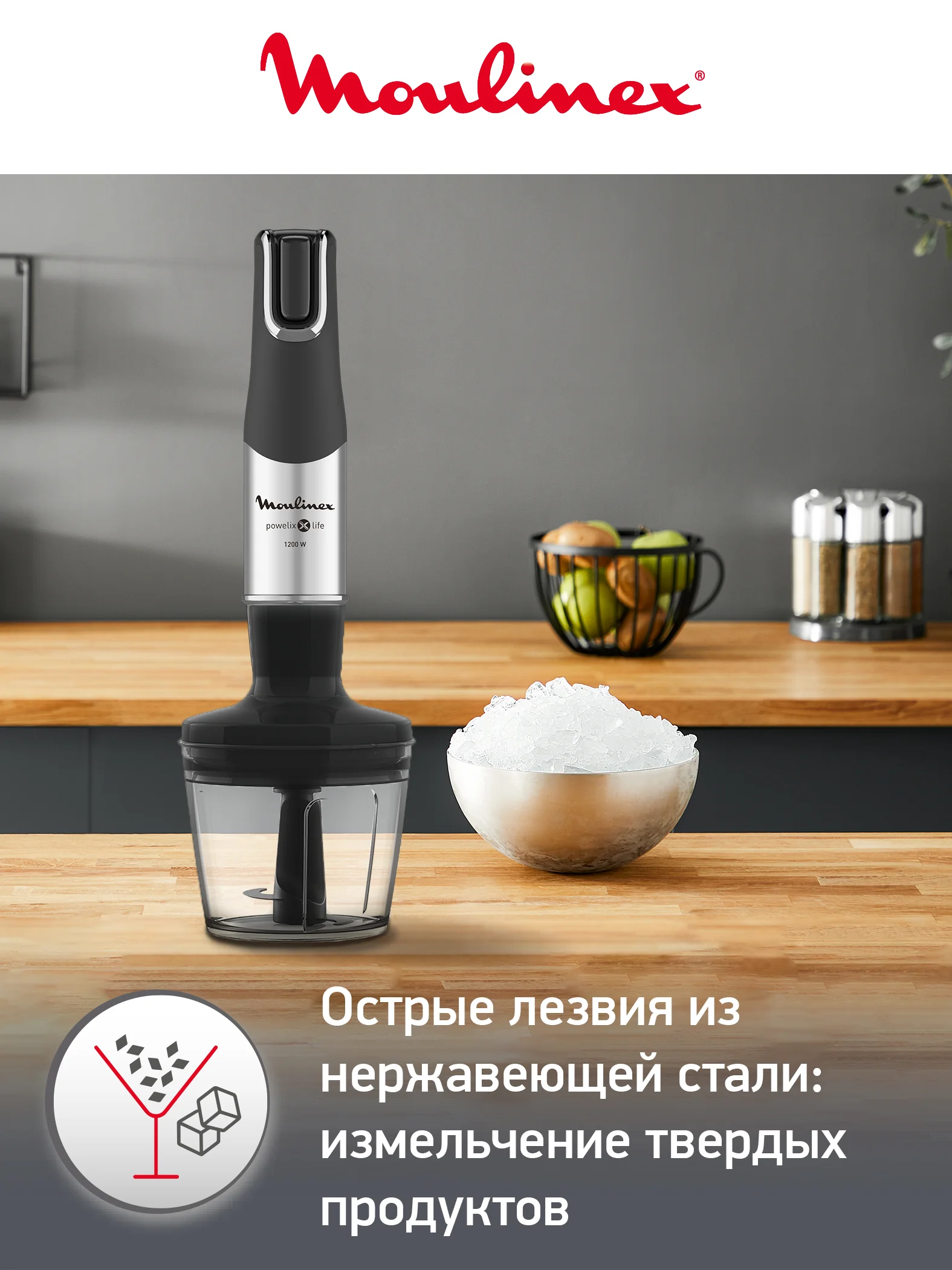 Погружной блендер 4 в 1 Moulinex InfinyForce Pro DD95HD10
