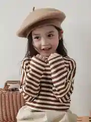 Шоколадный лонгслив детский, в полоску, для девочки и мальчика, кофта детская, свитшот