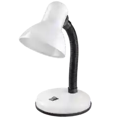 Белый настольный светильник Е27 GLANZEN DL-0001-40-R-white с основанием белый / настольная лампа