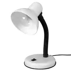 Белый настольный светильник Е27 GLANZEN DL-0001-40-R-white с основанием белый / настольная лампа