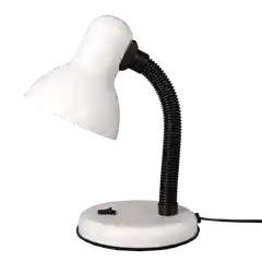 Белый настольный светильник Е27 GLANZEN DL-0001-40-R-white с основанием белый / настольная лампа