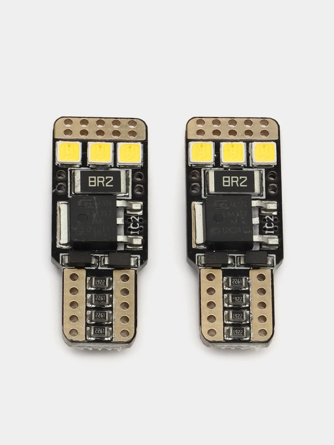Светодиодные габаритные LED лампы, 2 шт/уп, 12-24V, W5W T10, белый свет