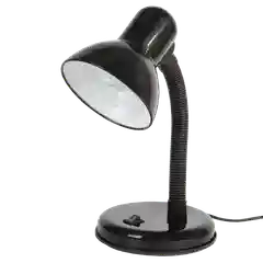 Черный настольный светильник Е27 GLANZEN DL-0001-40-R-black с основанием белый / настольная лампа