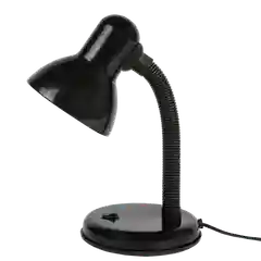 Черный настольный светильник Е27 GLANZEN DL-0001-40-R-black с основанием белый / настольная лампа