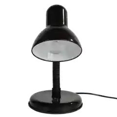 Черный настольный светильник Е27 GLANZEN DL-0001-40-R-black с основанием белый / настольная лампа