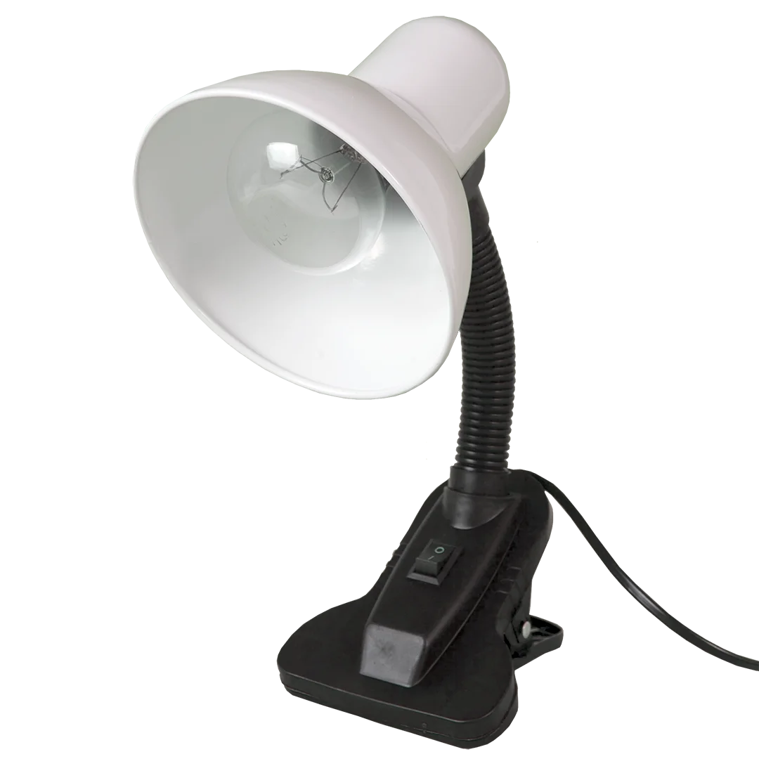 Белый настольный светильник Е27 GLANZEN DL-0001-40-C-white с основанием белый / настольная лампа