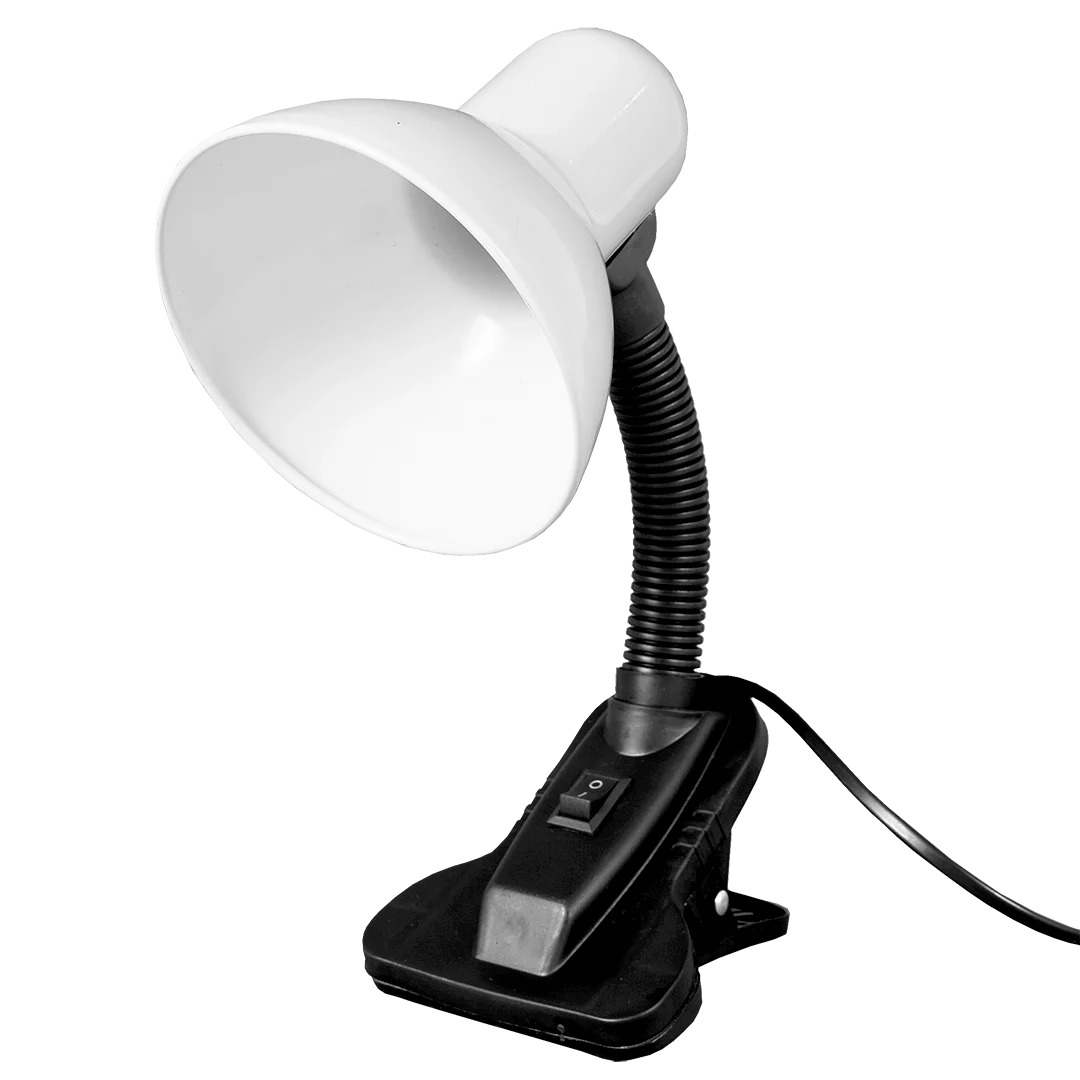 Белый настольный светильник Е27 GLANZEN DL-0001-40-C-white с основанием белый / настольная лампа