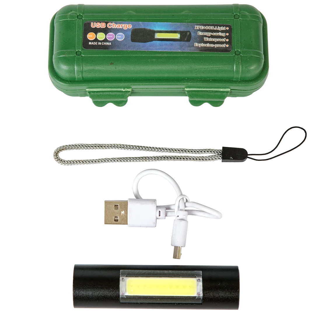 Черный светодиодный ручной аккумуляторный с 3 режимами USB фонарь GLANZEN UFL-0300-519B