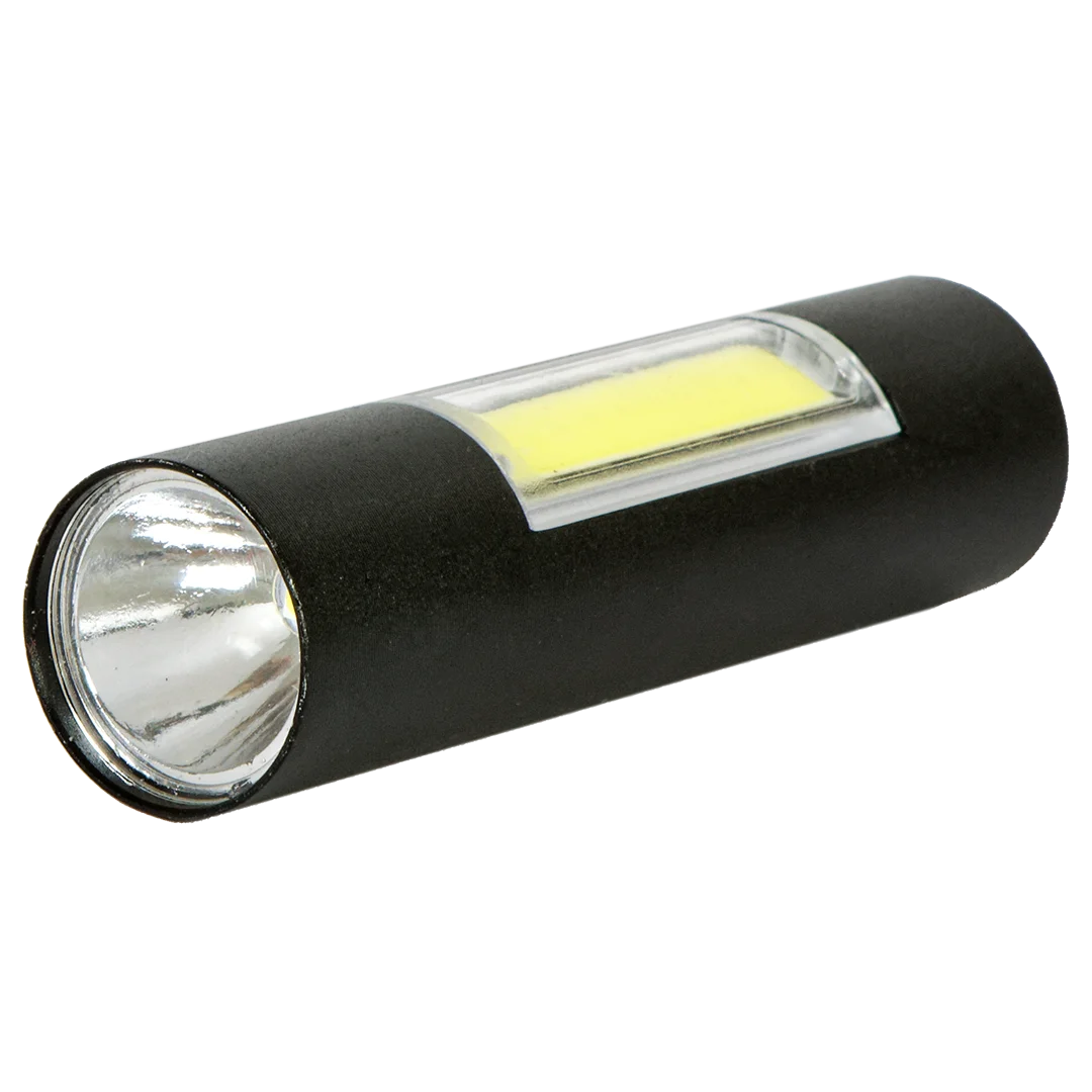 Черный светодиодный ручной аккумуляторный с 3 режимами USB фонарь GLANZEN UFL-0300-519B