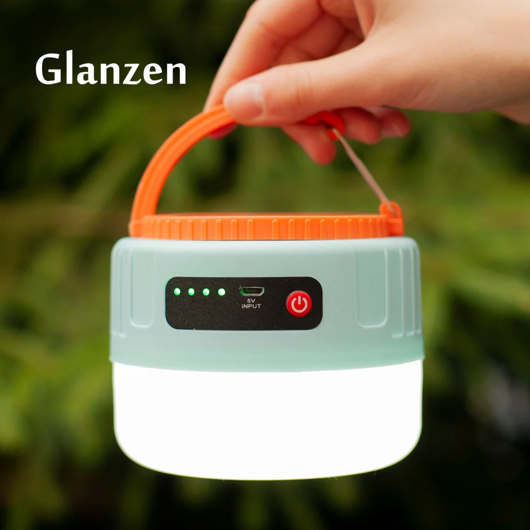 Черный светодиодный кемпинговый аккумуляторный с 3 режимами USB фонарь GLANZEN CFL-0200-T05