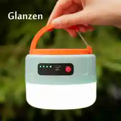 Черный светодиодный кемпинговый аккумуляторный с 3 режимами USB фонарь GLANZEN CFL-0200-T05