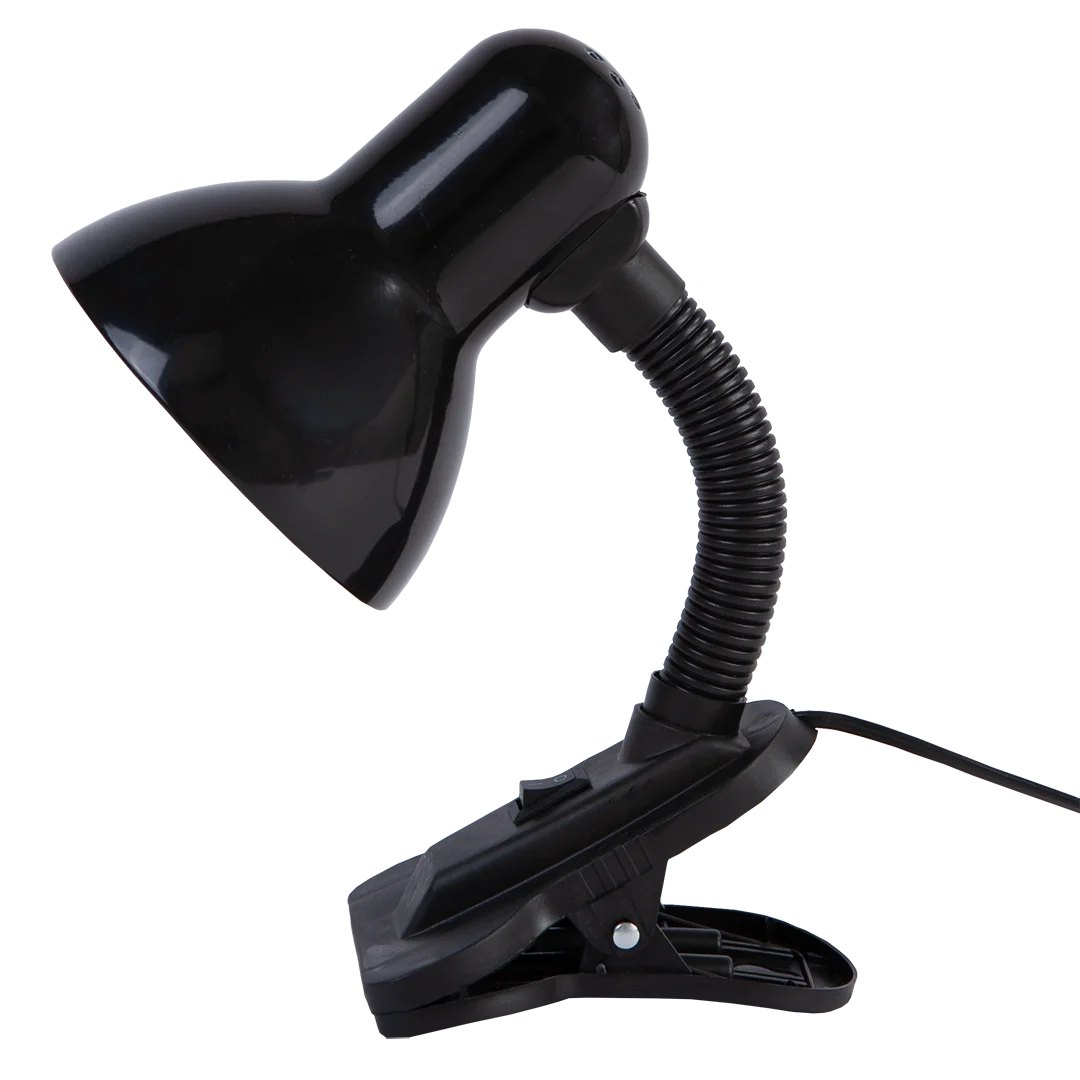 Черный настольный светильник Е27 GLANZEN DL-0001-40-C-black с основанием белый / настольная лампа
