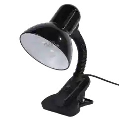 Черный настольный светильник Е27 GLANZEN DL-0001-40-C-black с основанием белый / настольная лампа