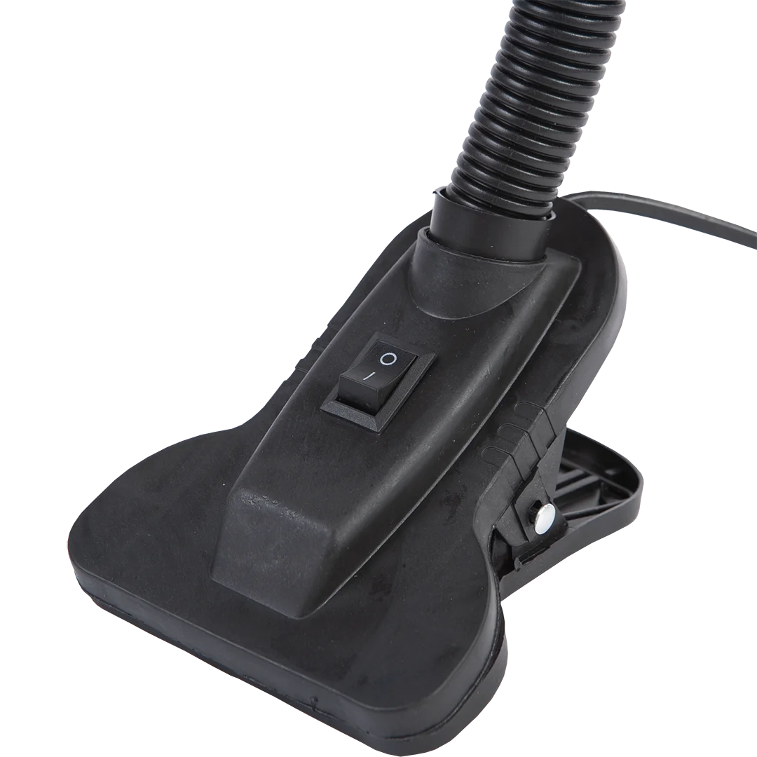 Черный настольный светильник Е27 GLANZEN DL-0001-40-C-black с основанием белый / настольная лампа