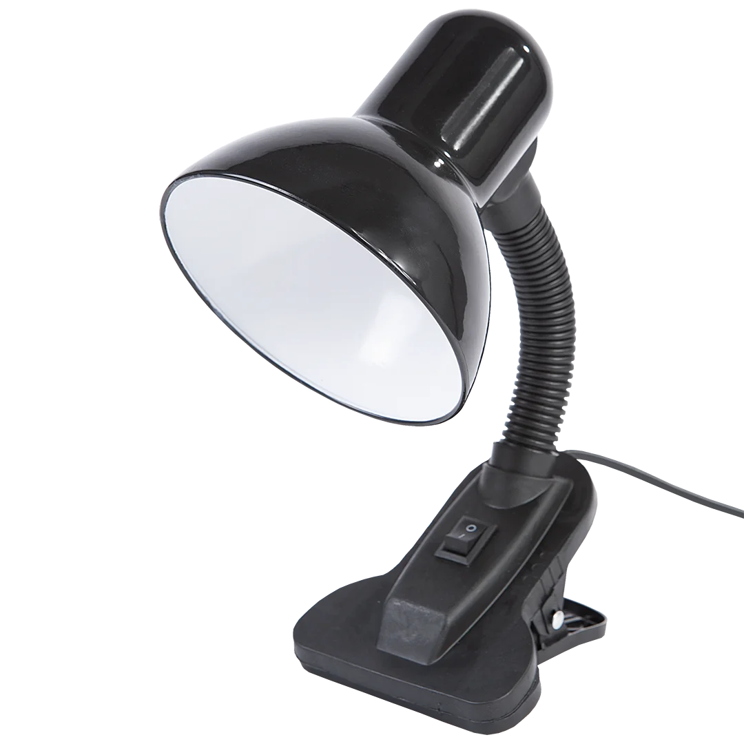 Черный настольный светильник Е27 GLANZEN DL-0001-40-C-black с основанием белый / настольная лампа