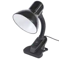 Черный настольный светильник Е27 GLANZEN DL-0001-40-C-black с основанием белый / настольная лампа