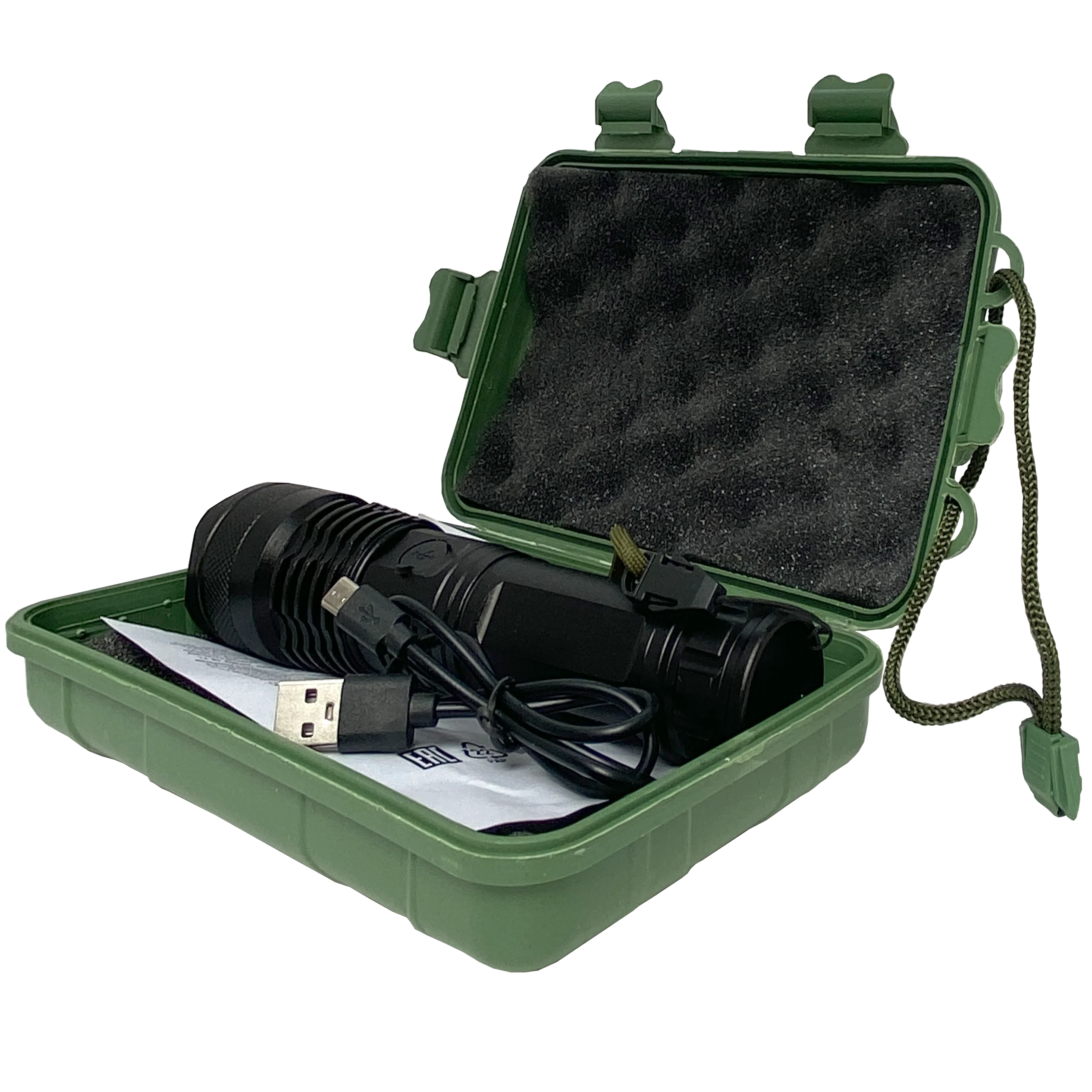 Черный светодиодный аккумуляторный с 5 режимами USB фонарь GLANZEN UFL-1700-X80P50