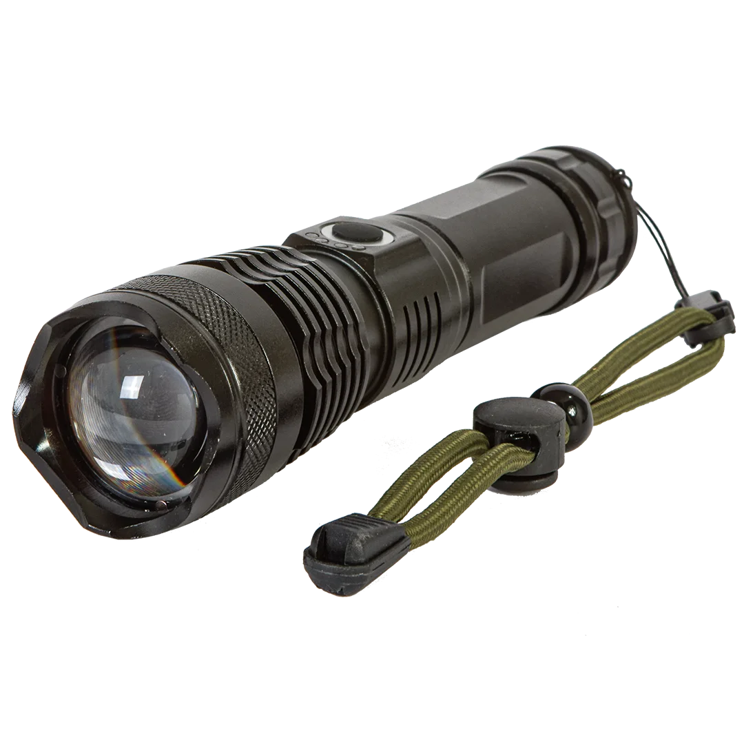 Черный светодиодный аккумуляторный с 5 режимами USB фонарь GLANZEN UFL-1700-X80P50