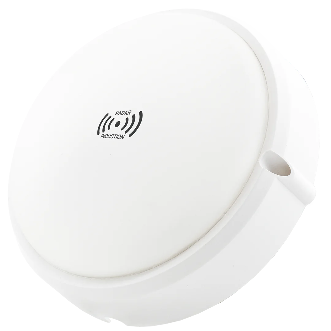 Белый светодиодный светильник ЖКХ c датчиком движения 15 Вт 6500К IP54 GLANZEN RPD-0013-15 круг