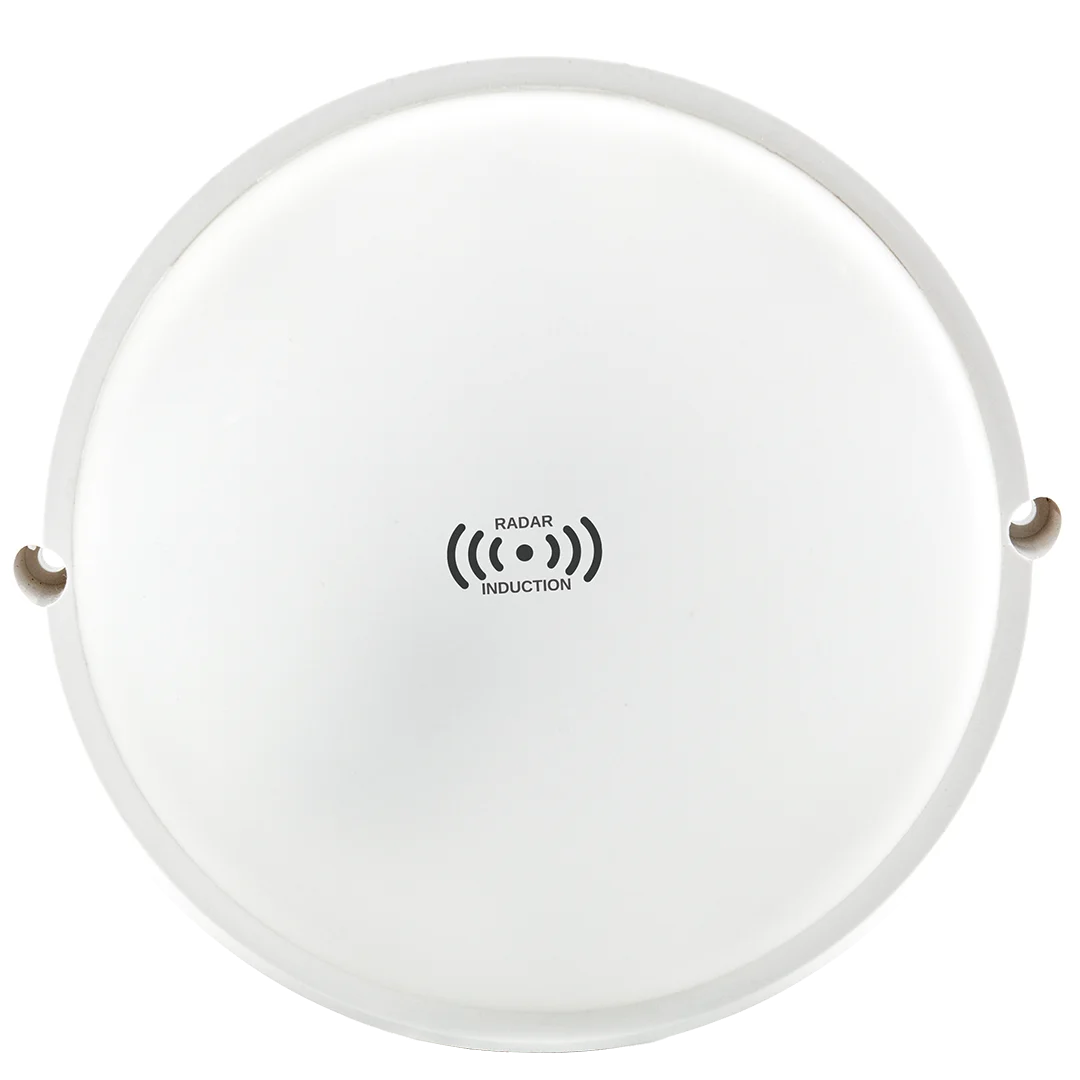 Белый светодиодный светильник ЖКХ c датчиком движения 15 Вт 6500К IP54 GLANZEN RPD-0013-15 круг