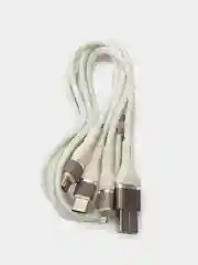 Белый кабель для мобильных устройств 3 в 1, с разъемами Lightning, Micro USB, Type C, 1,2м