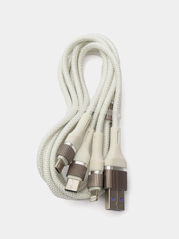 Кабель для мобильных устройств 3 в 1, с разъемами Lightning, Micro USB, Type C, 1,2м