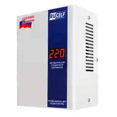 Белый стабилизатор напряжения для газовых котлов RUCELF 600 Вт КОТЕЛ-600 однофазный, 220В