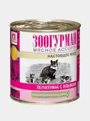Влажный корм для кошек Зоогурман Телятина с языком, 250 г