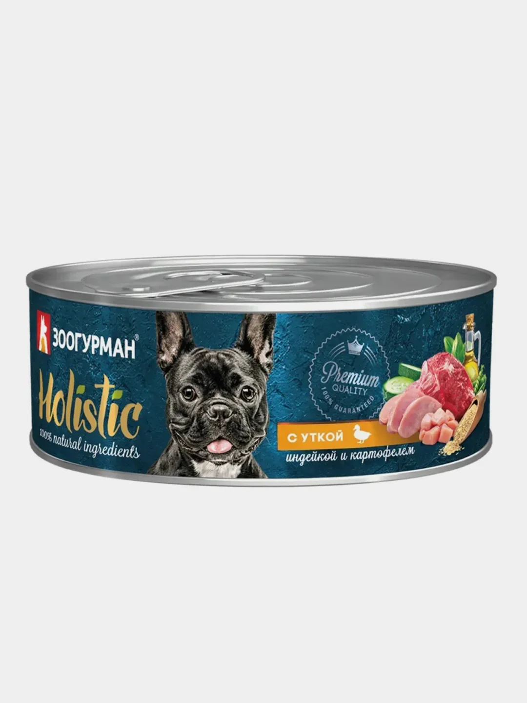 Влажный корм для собак "Holistic" С уткой, индейкой и картофелем ж/б 100г*24шт