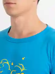 Голубой лонгслив мужской
