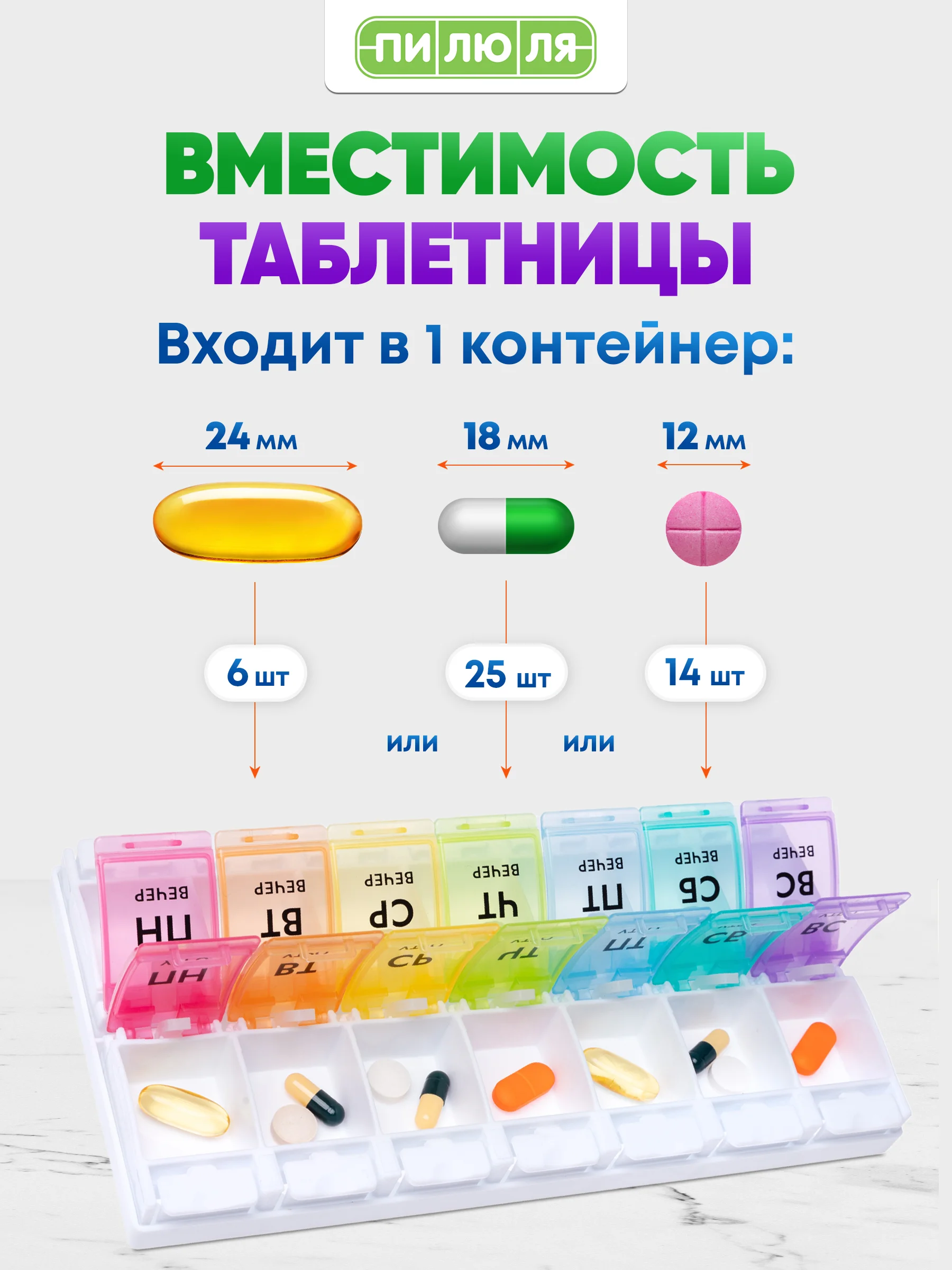 Таблетница Пилюля на неделю Ультра