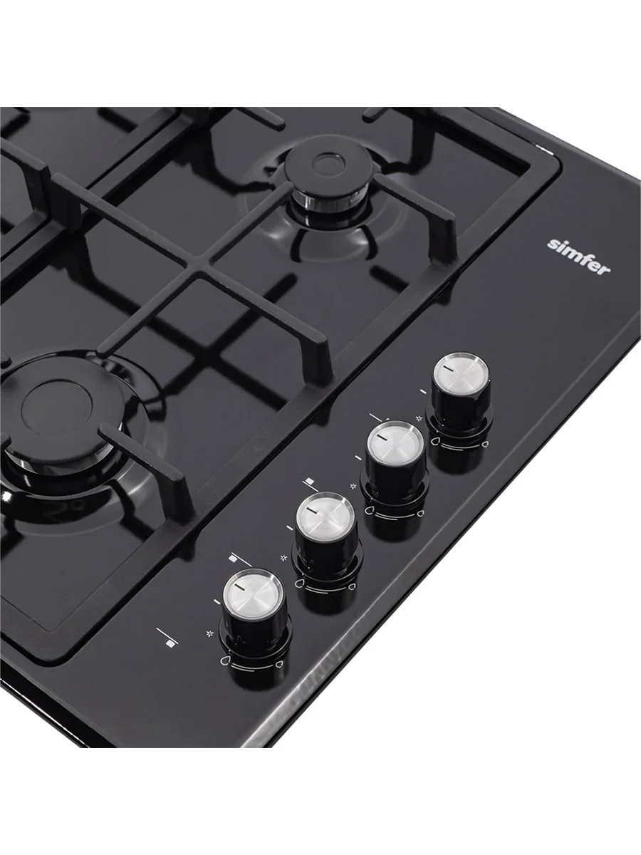 Черный газовая варочная поверхность Simfer H60Q40B412 H60Q40M412 H60Q40W412 авторозжиг